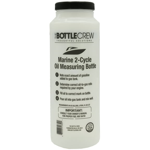 The Bottle Crew Marine Mixing Bottle, 32 fl oz Capacity Size Boat Accessory