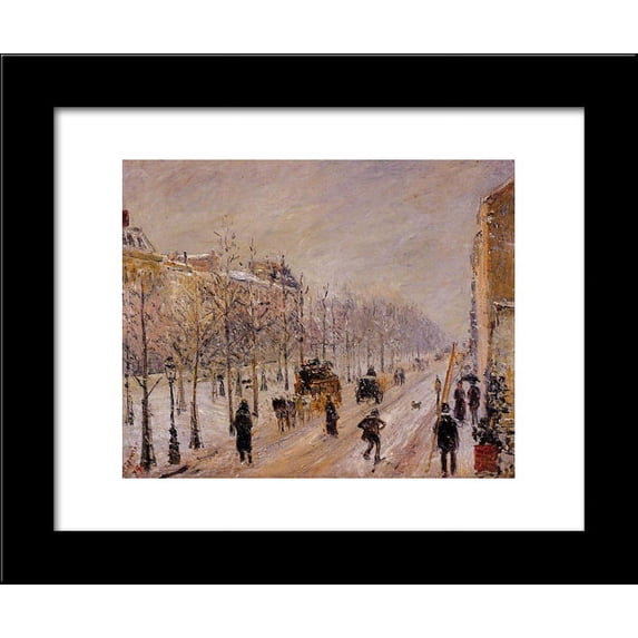 The Boulevards under Snow 20x24 Framed Art Print by Pissarro, Camille