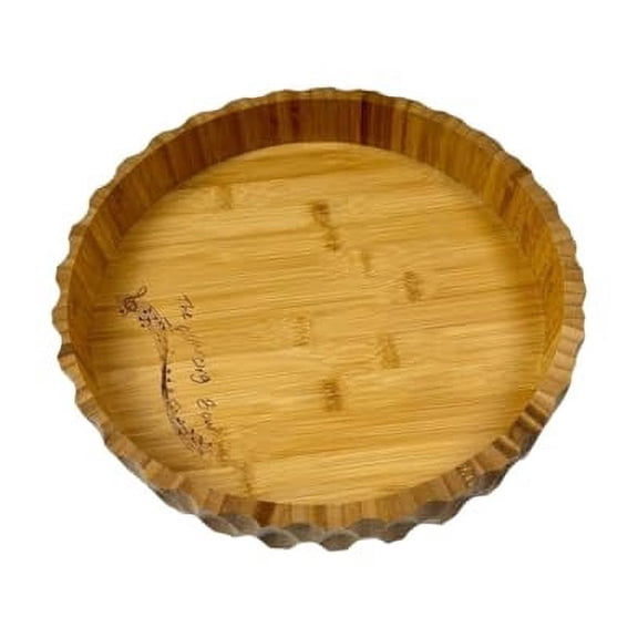 The Bouncing Bow 12-Inch Bamboo Lazy Susan for Dining Table - 360 Rotatable Kitchen Countertop Organizer, Natural Wood Turntable for Cabinet, Bathroom, Makeup, and More