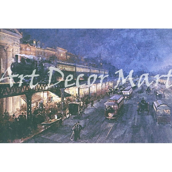 The Bowery At Night-Sontag - CANVAS OR FINE PRINT WALL ART