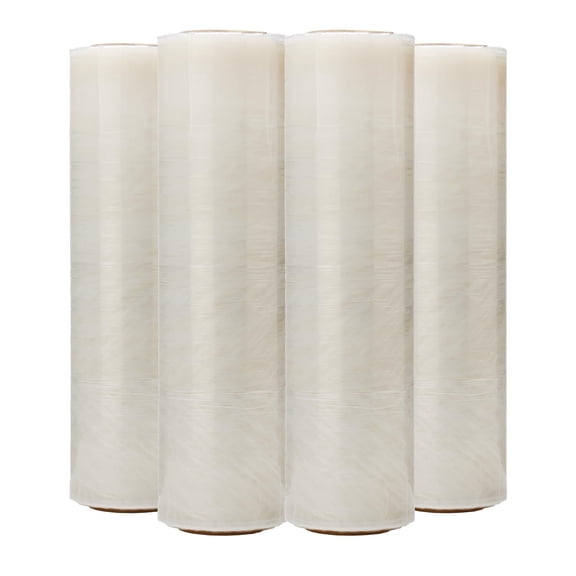 The Boxery- 18''X1500' Per Roll Stretch Wrap-4 Rolls-6000 Feet Total (30 Gauge)-Lightweight, Prestretched Stretch Wrap Film Clear Cling Plastic for Shipping, Moving and Packaging