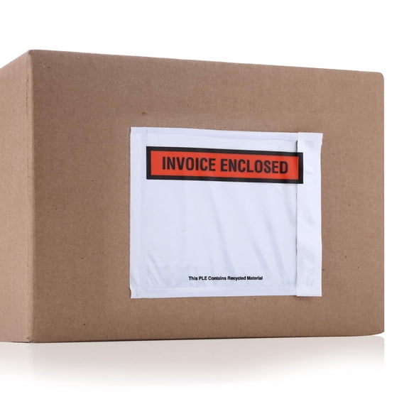 The Boxery 4 1/2 x 5 1/2" Clear Adhesive Backloading Invoice Enclosed Envelopes, 1000 Count