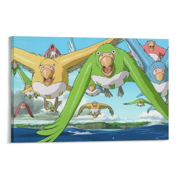 The Boy And The Heron Japanese Anime Print Painting On Canvas Wall Art Poster Scroll Picture Print Living Room Walls Decor Home Posters 12x18inch(30x45cm)