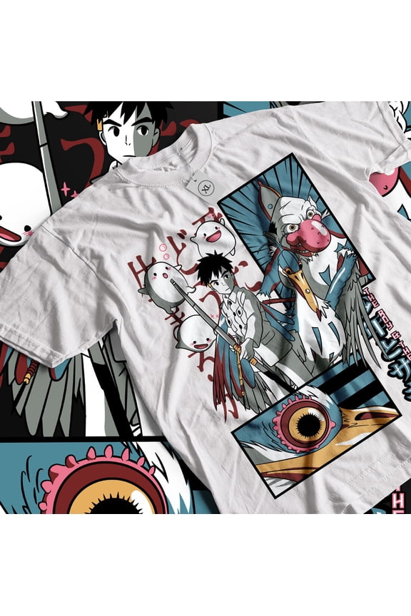 The Boy and the Heron T-shirt Girl Anime shirt Manga art Gift Shirt All Size