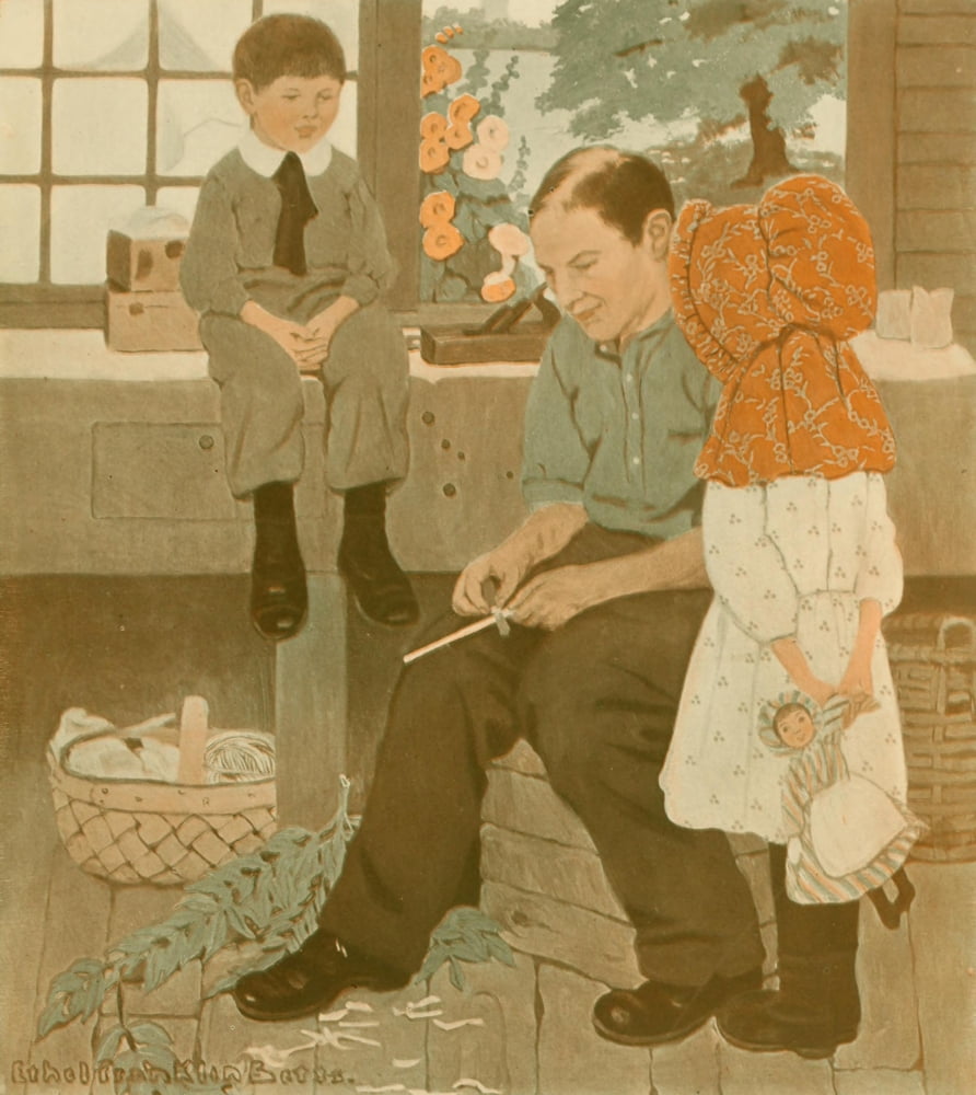 The Boy lives on our Farm 1911 Basket weaving Canvas Art - Ethel Franklin Betts (24 x 36)