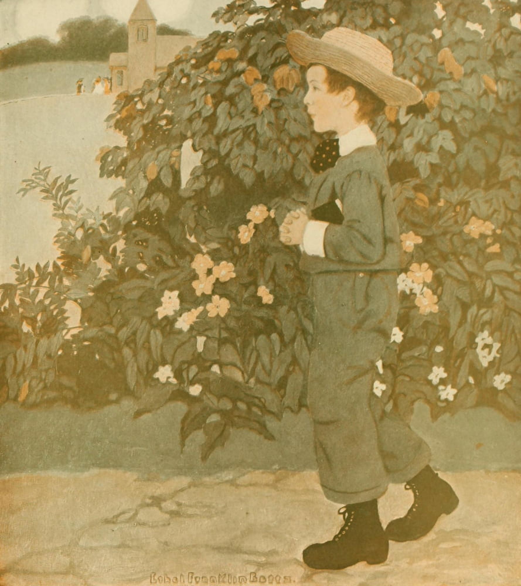 The Boy lives on our Farm 1911 Going to church Canvas Art - Ethel Franklin Betts (18 x 24)