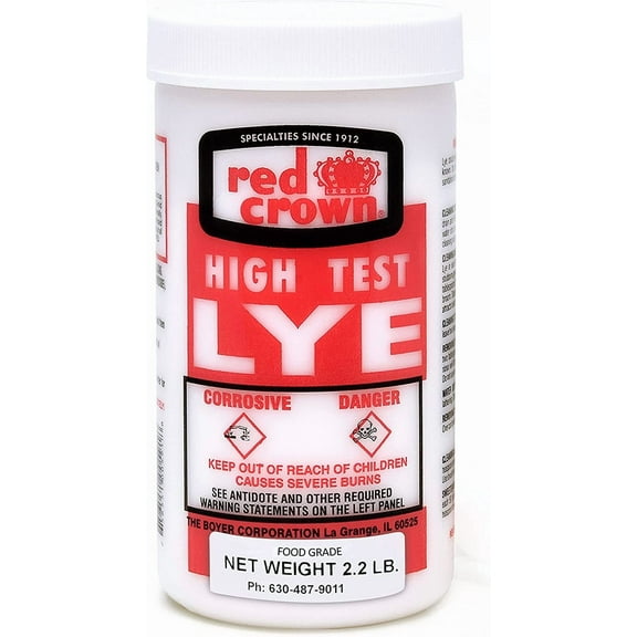 The Boyer Corporation Lye for Soap Making, Sodium Hydroxide Pure High Test Lye Food Grade, Caustic Soda, Drain Cleaner and Clog Remover, 2.2 lbs.