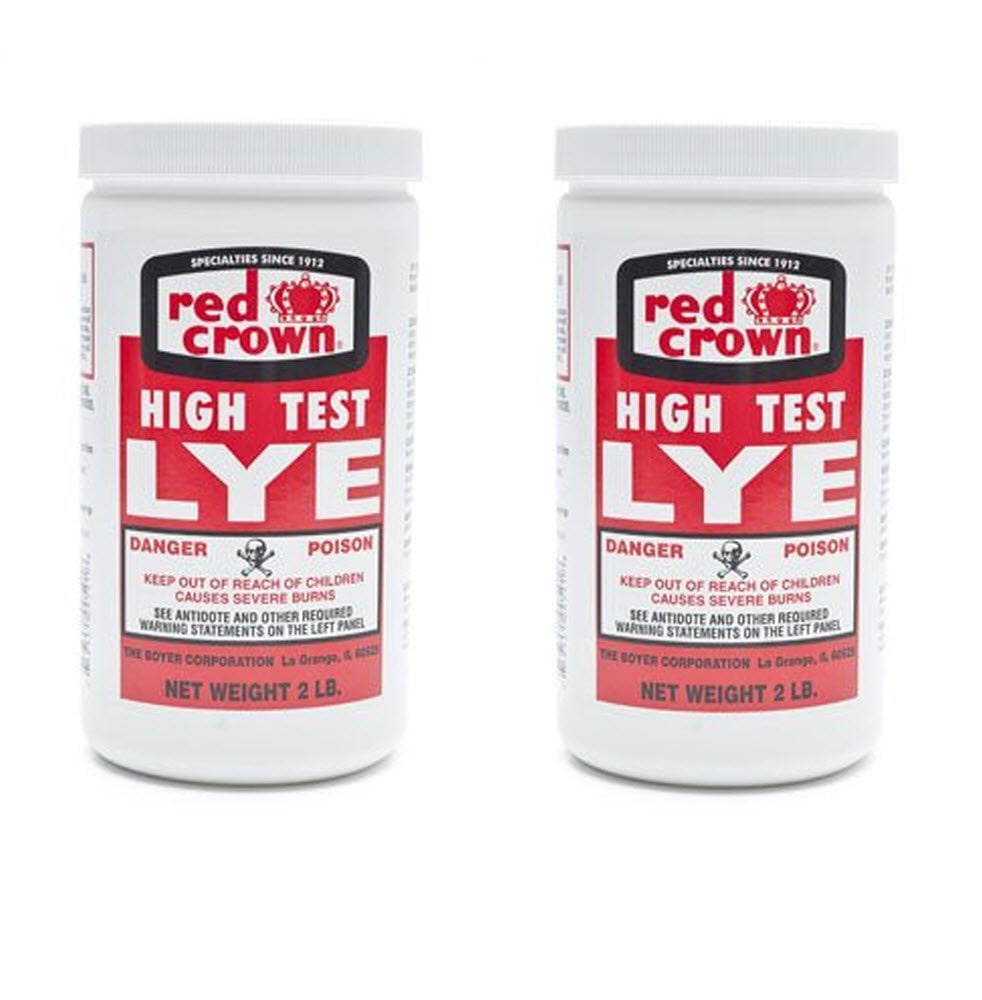 Red Crown Lye 2 lbs (2 Pack) - High Test Lye for Making Award-Winning Handcrafted Soaps, Size: 2-2 lb. Containers