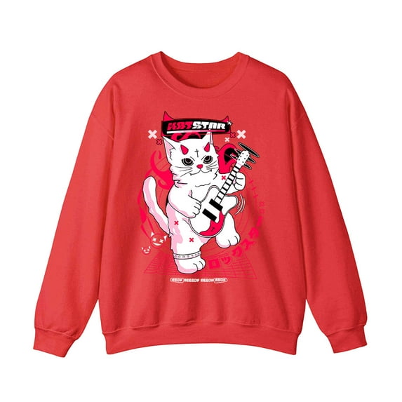 The Boys Merch Cat star Sweatshirt Printed Crewneck Men Women Unisex Long Sleeve Pullover