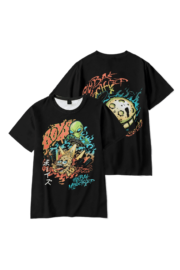 The Boys Merch Global Mischief Alien T-shirt Fashion Unisex Short Sleeve Casual Graphic Tee