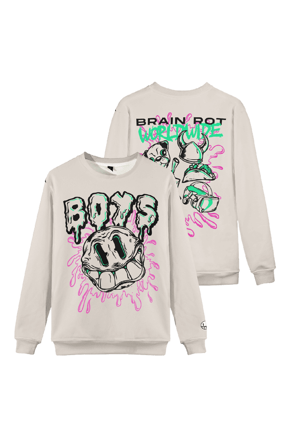 The Boys Merch Monster Smiley Icons Crewneck Sweatshirt Fashion Unisex Long Sleeve Graphic Top