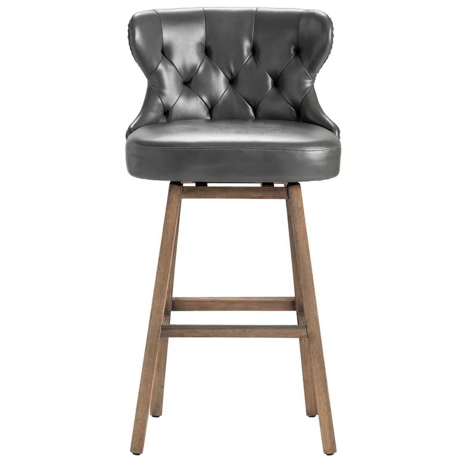Braddock Dark Brown Faux Leather Swivel Bar Stool