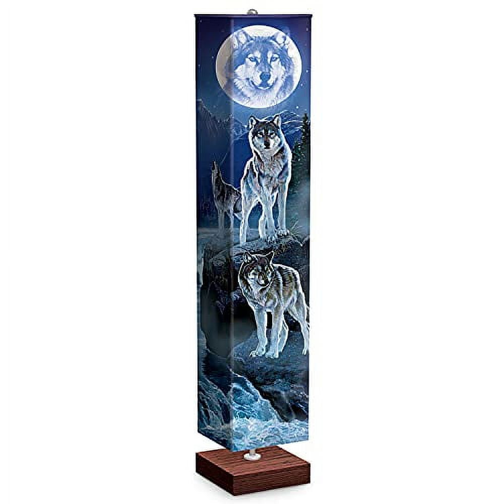 Eco-Friendly Modern Artistic Wolf Floor Lamp with Wood Shade