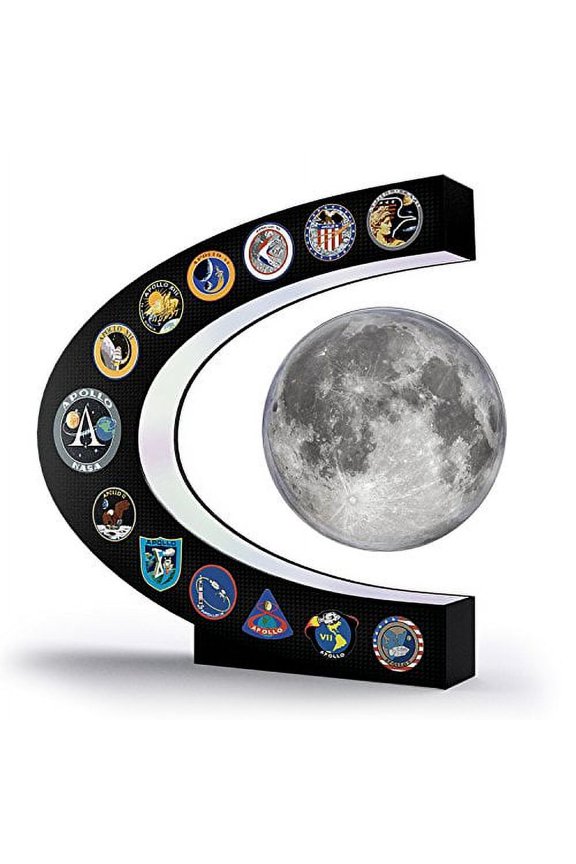 The Bradford Exchange Apollo Missions Spinning Levitating Moon Sculpture with Base That Lights Up