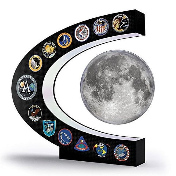 The Bradford Exchange Apollo Missions Spinning Levitating Moon Sculpture with Base That Lights Up