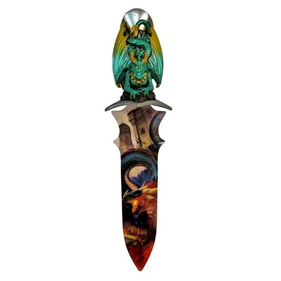 The Bradford Exchange At The Castle Walls Knife Realm of Dragons Knife Wall Decor Collection Issue #3 by Matthew Stawicki 10.5-inches