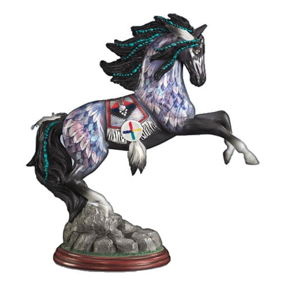 The Bradford Exchange Blue Feather Spirit of the Painted Pony Native Horse Figurine by Laurie Prindle 7-inches