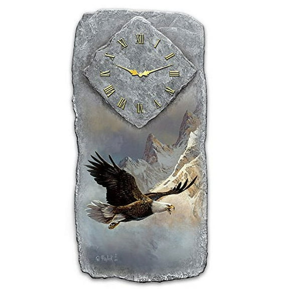 The Bradford Exchange Breaking the Clouds Eagle Art Wall Clock by Ted Blaylock 17.5-inches