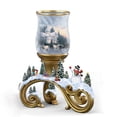 thumbnail image 1 of The Bradford Exchange Bright Holiday Memories Candleholder Issue #3 Lighted Flameless Candle Christmas Decoration by Thomas Kinkade 6.75-inches, 1 of 3
