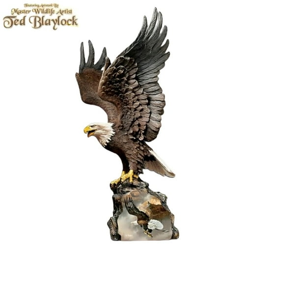 The Bradford Exchange Canyon Guardian Eagle Sculpture Handcrafted Tribute to Wildlife Guardians Winged Protectors Sculpture Collection Issue #1 by Ted Blaylock 13-inches