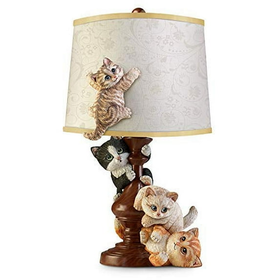 The Bradford Exchange Cat-Tastrophe Fully Sculpted Love for Cats Table Lamp 18.5-inches