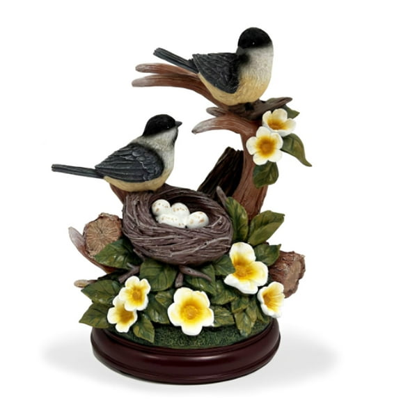 The Bradford Exchange Charming Chickadees Nature's Masterpieces Sculpture Collection Issue #3 Handcarfted Colourful Songbirds Details 10-inches