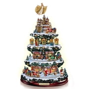 The Bradford Exchange Christkindlmarket Tabletop Christmas Tree With Lights Music and Motion Limited Edition Hand-painted 16-inches