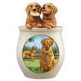 thumbnail image 1 of The Bradford Exchange Cookie Capers Golden Retriever Collectible Ceramic Cookie Jar by Linda Picken 11-inches, 1 of 5
