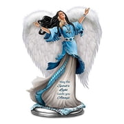 The Bradford Exchange Fantasy Maiden Sculpture with Inscription and Real Feather Wings That Light Up 8.5-inches