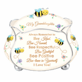 thumbnail image 1 of The Bradford Exchange Granddaughter Bee-lieve in Yourself Porcelain Music Box With Sculptural Bumble Bee Plays "You Are My Sunshine" 4"W x 3.25"H, 1 of 1