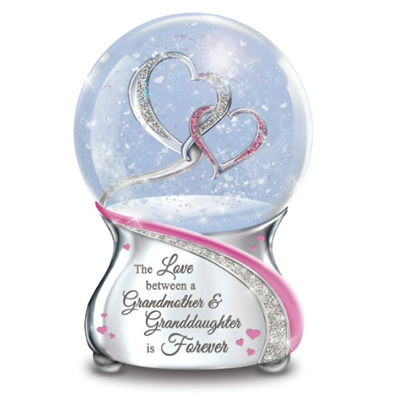 The Bradford Exchange Grandmother and Granddaughter Musical Glitter Globe Plays "Always in My Heart" 6-inches