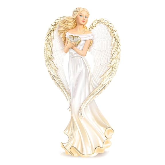 The Bradford Exchange Guardian Angel Embrace Figurine Embellished with Swarovski Crystals 7.25-inches