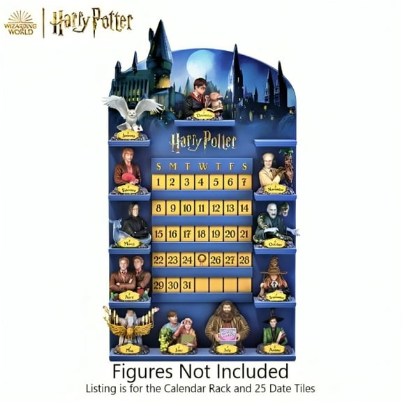 The Bradford Exchange HARRY POTTER Perpetual Calendar Issue #7: Hogwarts Castle Figurine Display Rack And Date Tiles 25-inches (Figures Not Included)