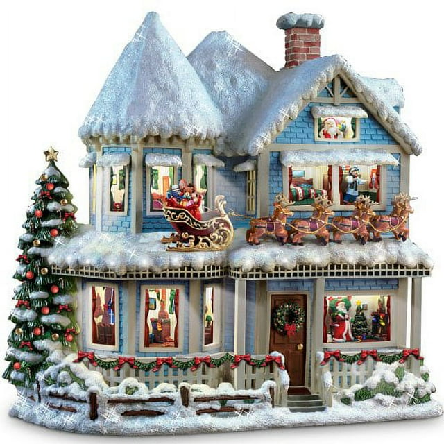 The Bradford Exchange Hawthorne Village 'TWAS The Night Before Christmas Collectible Story House with Lights and Sound by Thomas Kinkade