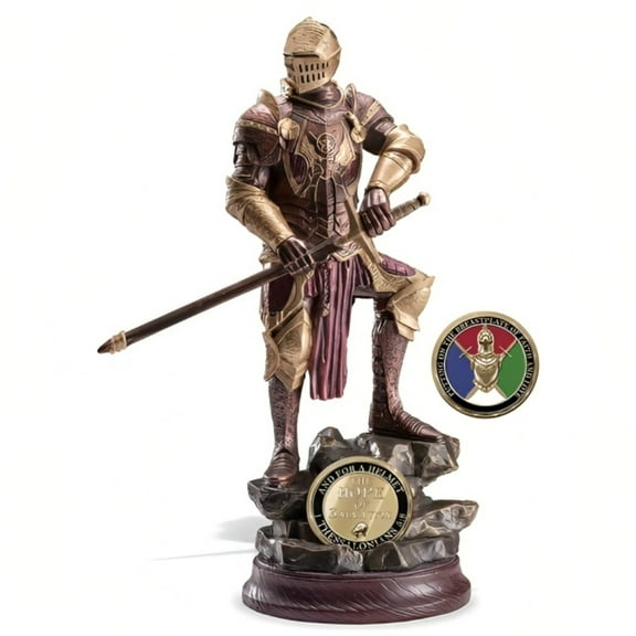The Bradford Exchange "Hope of Salvation" The Lord's Strength Collection Issue #8 Biblical Inspired Armor Knight Religious Sculpture 12-inches