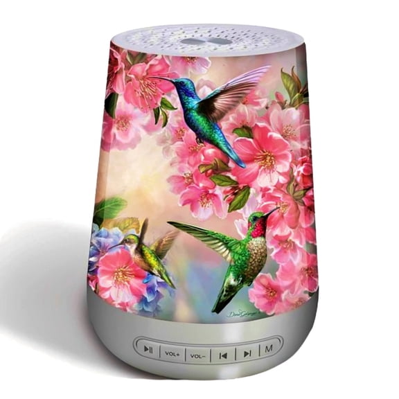 The Bradford Exchange Hummingbird Garden Sleep Sound Machine with Light Therapy and 24 Relaxing Sounds by Dona Gelsinger 6-inches