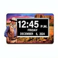 thumbnail image 1 of The Bradford Exchange John Wayne Easy-Read Full Disclosure Digital Clock with Iconic Monument Valley Art LED Display with Large 1.5-Inch Digits USB Port and Remote Control  9.5" W x 7" H, 1 of 5