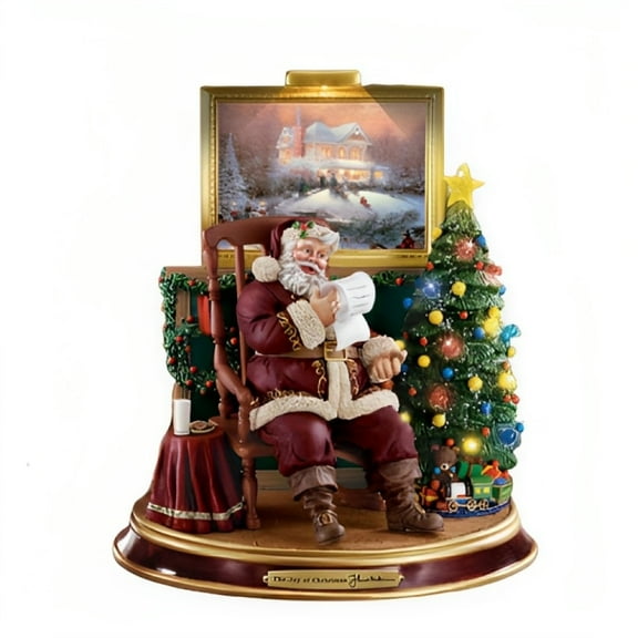 The Bradford Exchange Joy of Christmas Santa Claus Light Up the Holidays Illuminated Sculpture Collection Issue #2 by Thomas Kinkade 8.5-inches