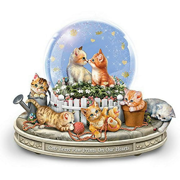 The Bradford Exchange Jurgen Scholz Kittens Rotating Musical Glitter Globe: Paws-itively Precious 5.75-inches