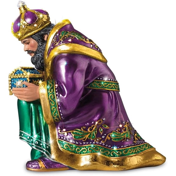 The Bradford Exchange King Balthazar From The Jeweled Nativity Figurine Collection Issue #3 Peter Carl Faberg-Inspired Handcrafted Figurines