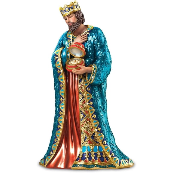The Bradford Exchange King Caspar From The Jeweled Nativity Figurine Collection Issue #5 Peter Carl Faberg-Inspired Handcrafted Figurines