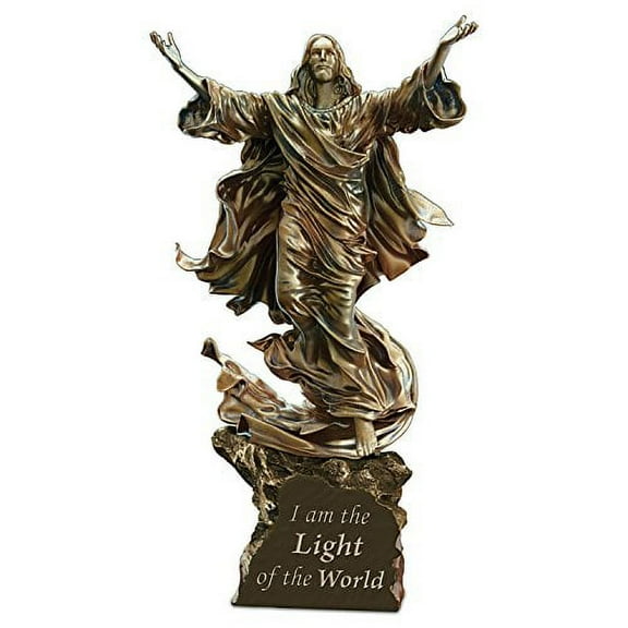 The Bradford Exchange Light of The World Religious Illuminated Cold-Cast Bronze Jesus Sculpture 11-inches