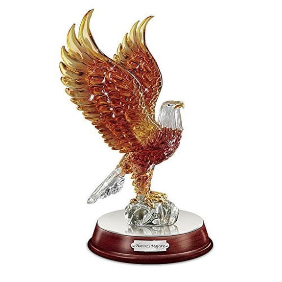 The Bradford Exchange Nature's Majesty Illuminated Light Up Eagle Sculpture with Mirrored Base 9-inches