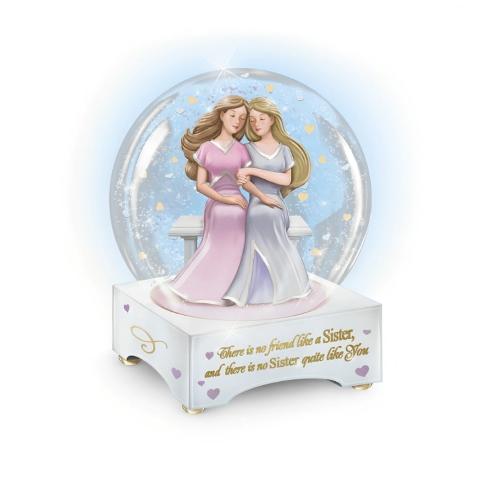 The Bradford Exchange No Friend Like A Sister Musical Glitter Globe 5"W x 6.75"H