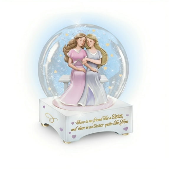 The Bradford Exchange No Friend Like A Sister Musical Glitter Globe 5"W x 6.75"H