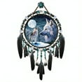 thumbnail image 1 of The Bradford Exchange Sacred Calling Wolf Art Glow-In-The-Dark Handcrafted Frame with Real Leather Lacing and Beads Sacred Spirit Dreamcatcher Collector Plate Collection Issue #2 by Robin Koni  16", 1 of 4