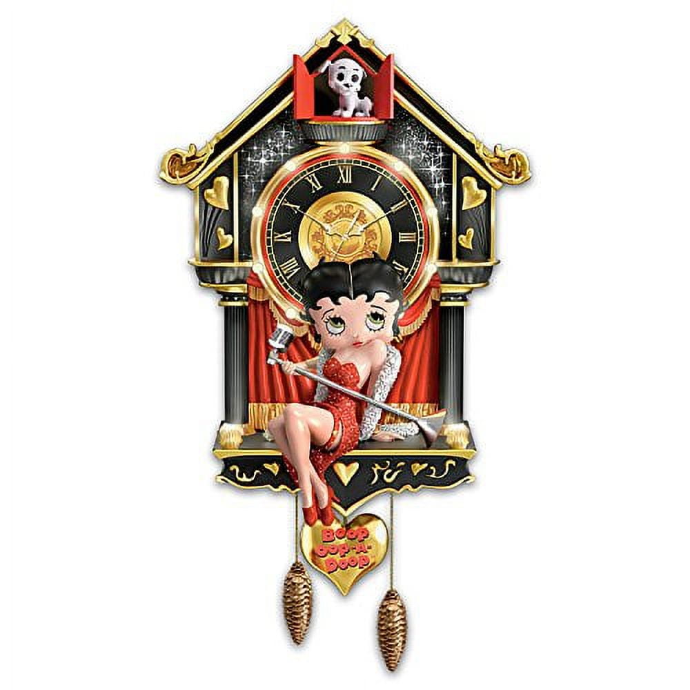 Betty Boop アニメーション時計 Bradford Exchange Handcrafted Betty Boop Cuckoo Wall Clock with