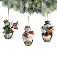 thumbnail image 1 of The Bradford Exchange Snow-Bell Holidays Ornaments #3 Set of 3 Christmas Decoration by Thomas Kinkade 3.5-inches, 1 of 2