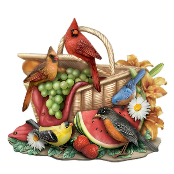 The Bradford Exchange Summers Sweet Song Natures Songbird Touch Activated Sculpture Collection Issue #2 A Symphony of Joyful Backyard Choristers Hand Sculpted & Hand Painted 8-inches