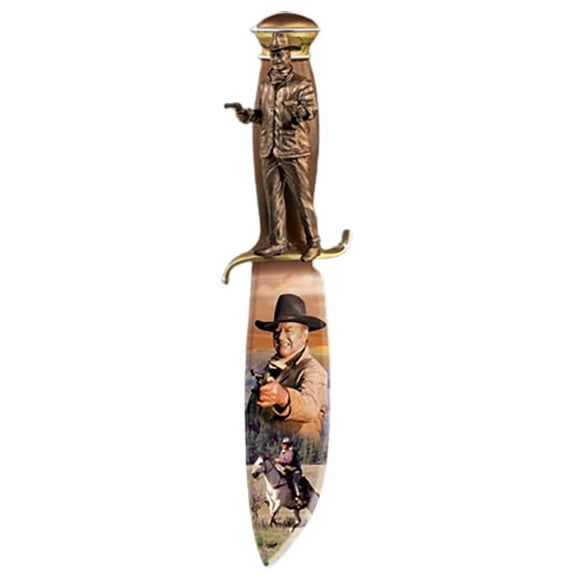 The Bradford Exchange The Gunslinger John Wayne Collectible Knife Replica by David Sutton 10.5-inches